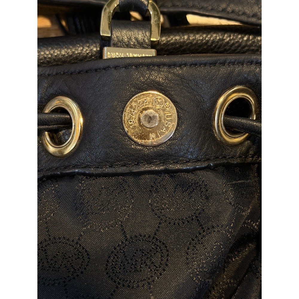 Michael Kors Camden Shoulder Bag Tote Tassel Grommet Black Leather Hobo - Picture 9 of 11